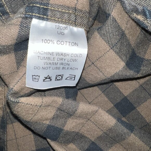 Filson Flannel Long Sleeve Button Up Alaskan Guide Otter Green/Brown Plaid Large - Picture 7 of 9